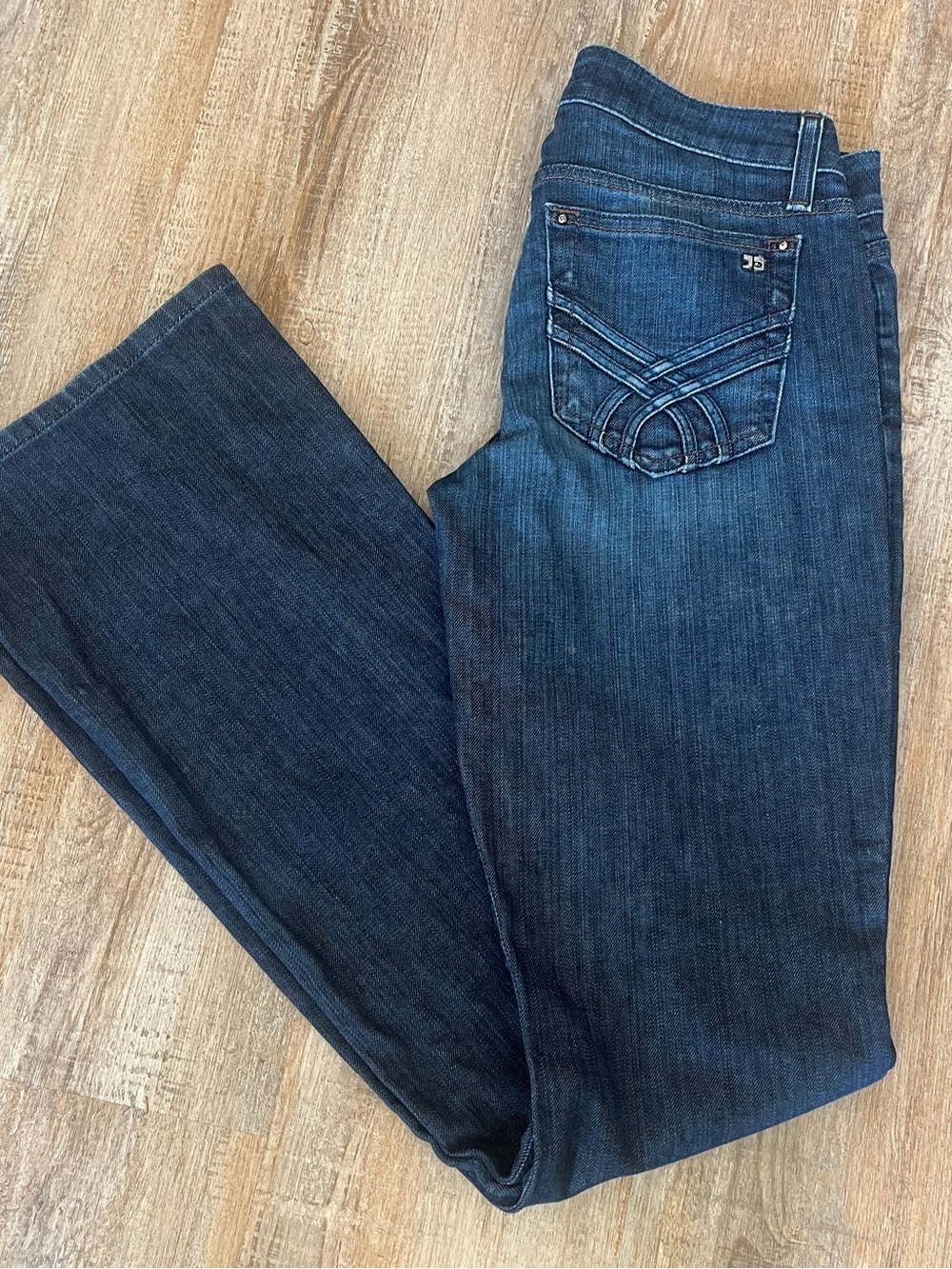 Joe's Jeans The Honey Curvy Mid Rise Bootcut Dark Wash Embellished Pockets 28